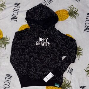 Black 'Defy Gravity' Hoodie wicked official kids small